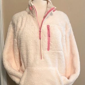 Victoria’s Secret PINK Quarter-zip Teddy Fleece Pullover.